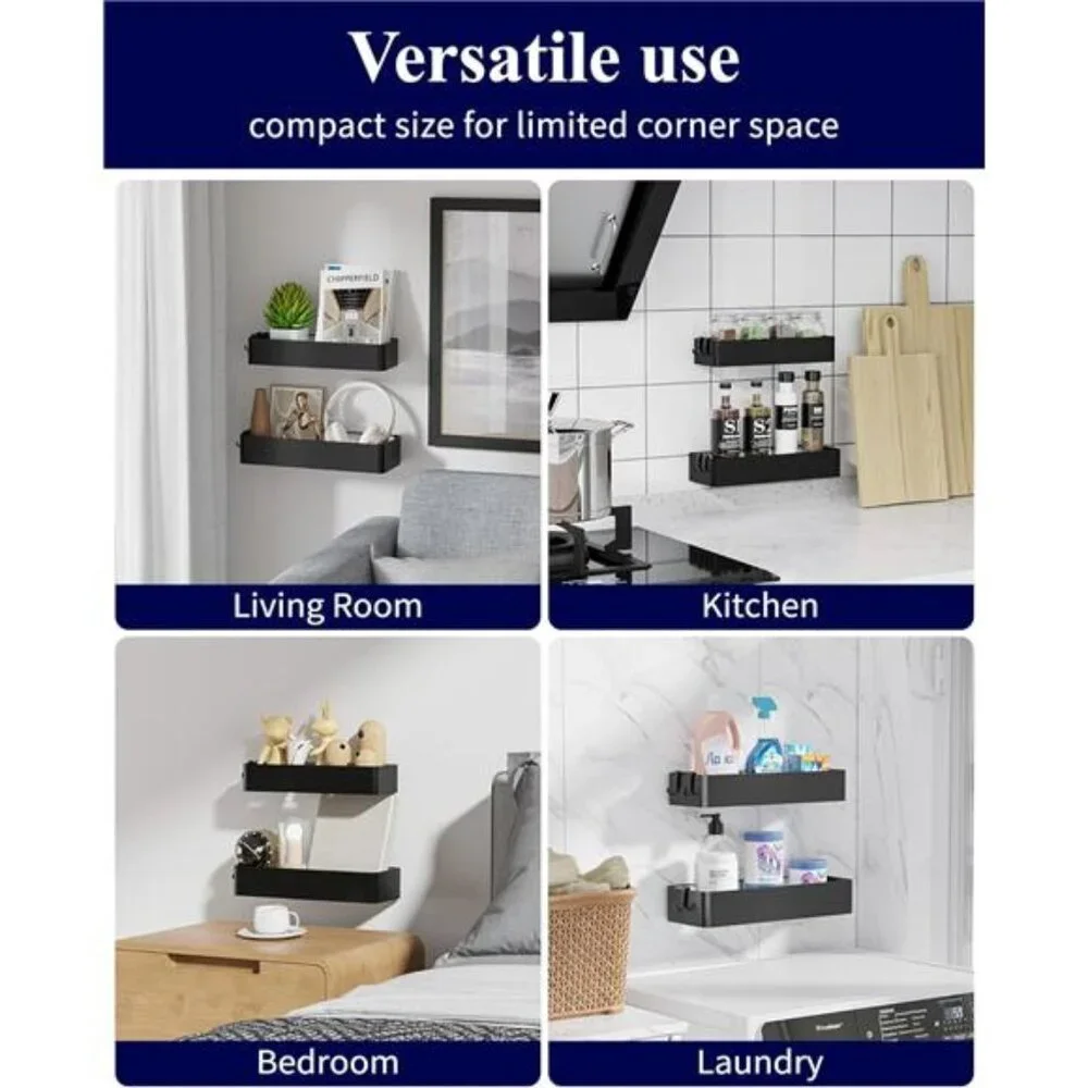 Large Shower Caddy 2 Pack Adhesive Bathroom Organizer Rustproof Stainless Steel